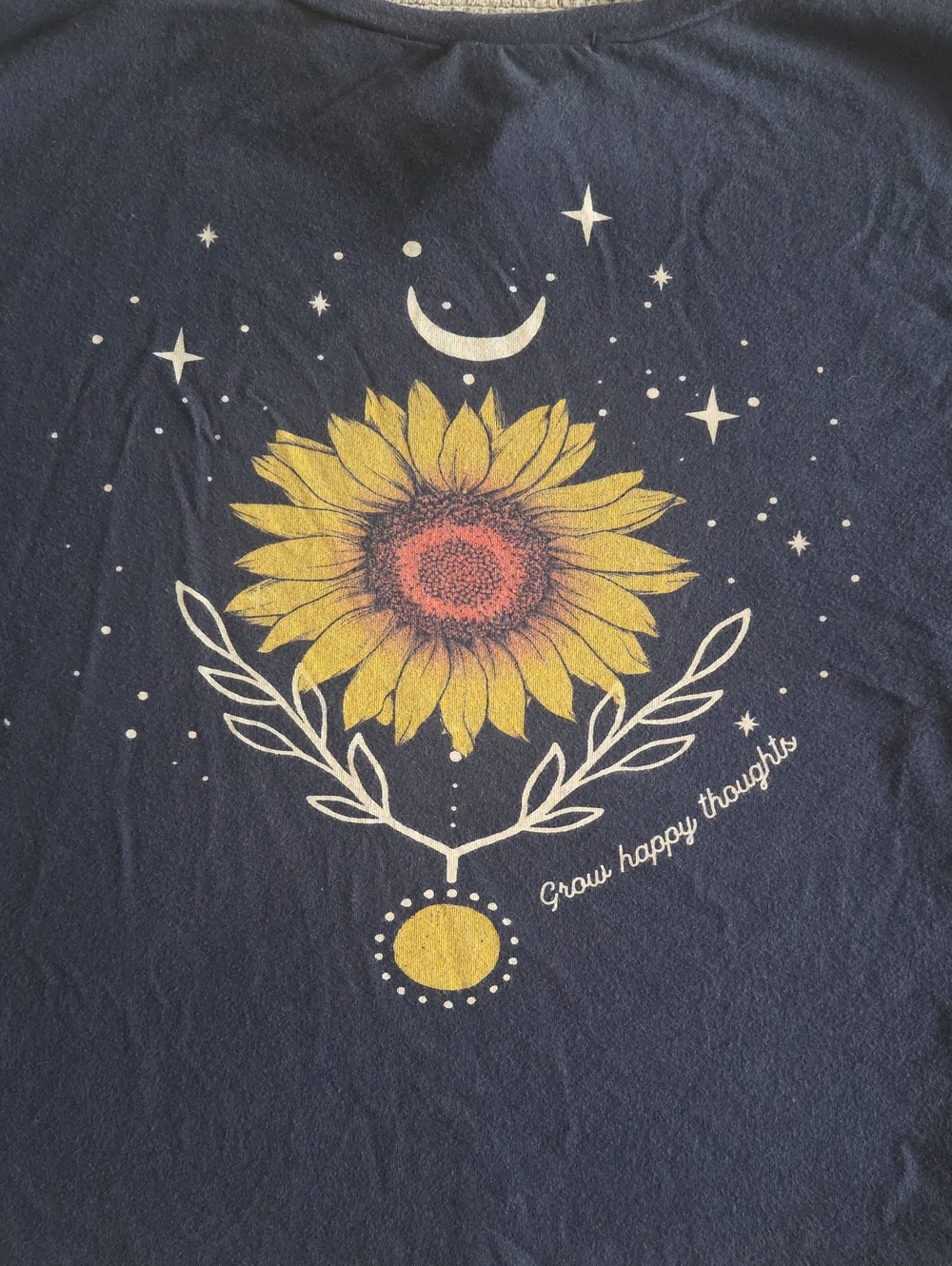 French Pastry Navy Sunflower & Moon Graphic Short Tee